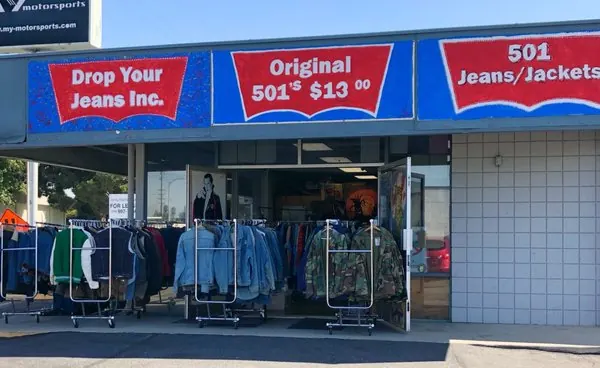 Drop Your Jeans storefront on San Bernardino Rd in Covina