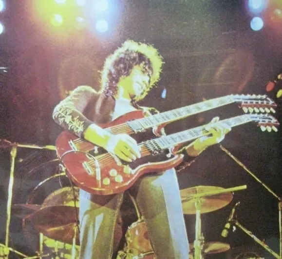 Vintage 1970s rock guitarist concert poster