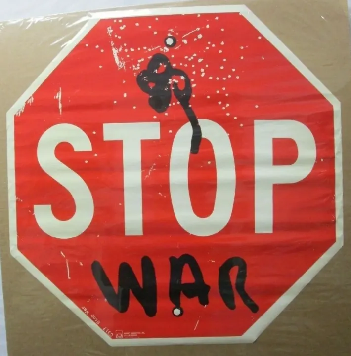 Vintage Stop War protest poster